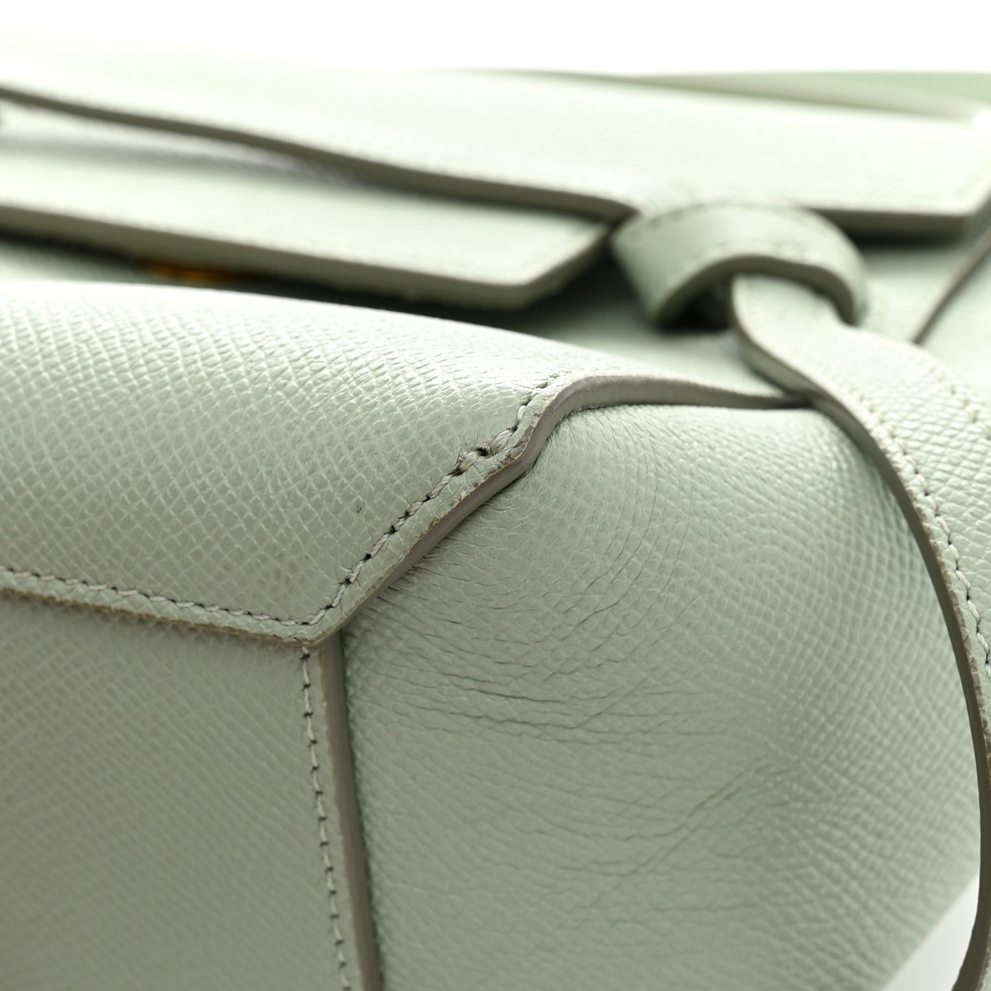 Grained Calfskin Nano Belt Bag Ice Mint