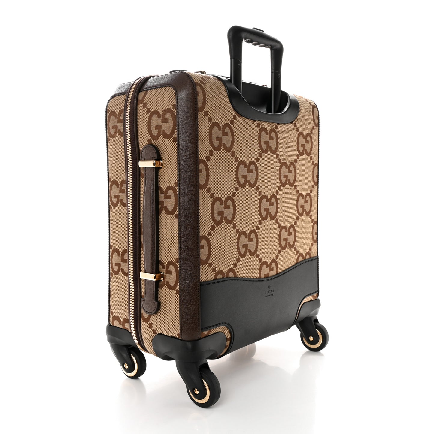 Monogram Jumbo GG Textured Dollar Calfskin Web Small Savoy Cabin Trolley Camel Ebony New Acero