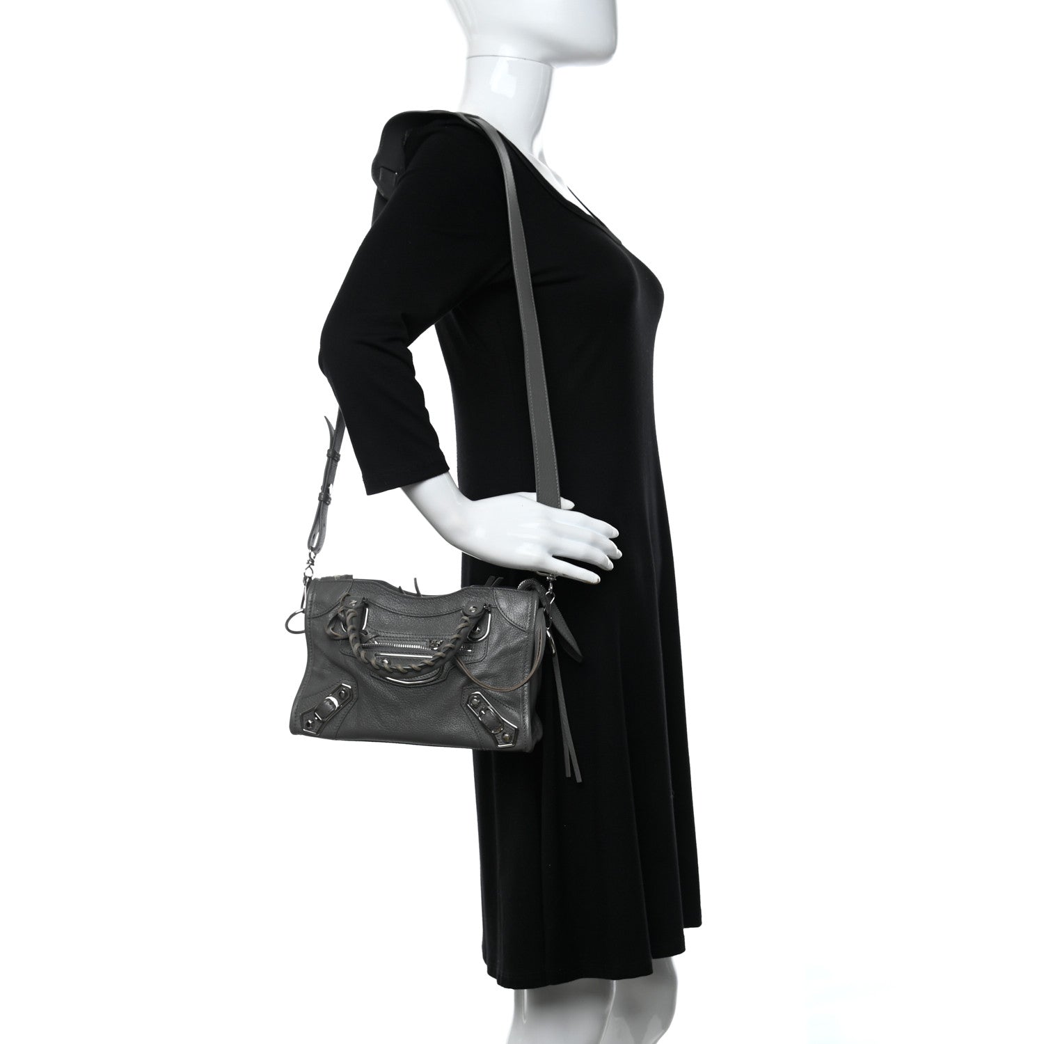 Balenciaga Chevre Silver Metallic Edge Hardware Mini City Gris Acier 2 of 10
