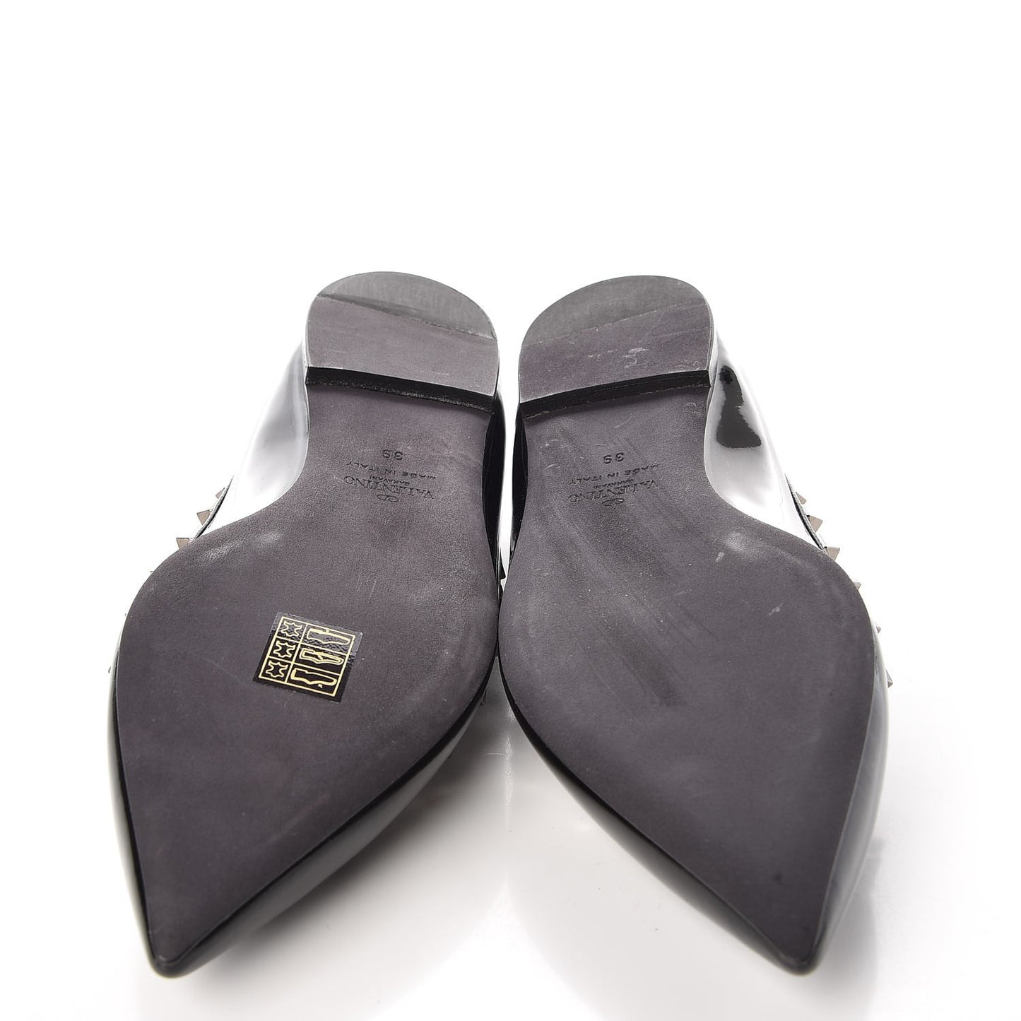 Patent Rockstud Ballerina Flats 39 Black