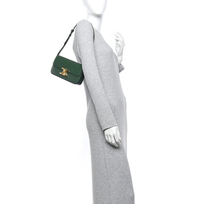 Celine Shiny Calfskin Triomphe Shoulder Bag Forest 2 of 10