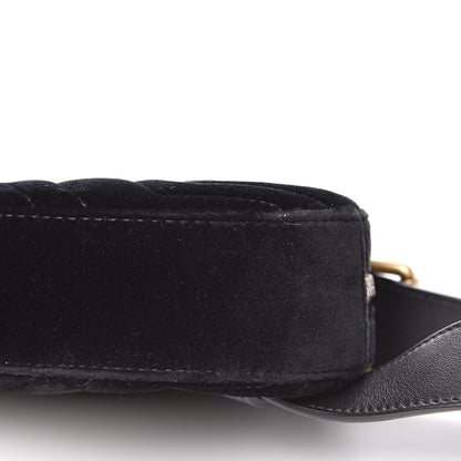 Gucci Velvet Matelasse GG Marmont Belt Bag 85 34 Black 9 of 10