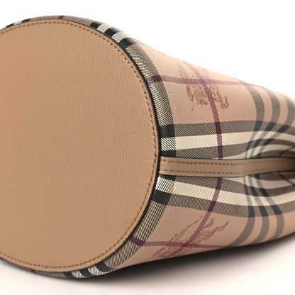 Burberry Haymarket Check Colours Small Lorne Bucket Crossbody Camel 7 of 7