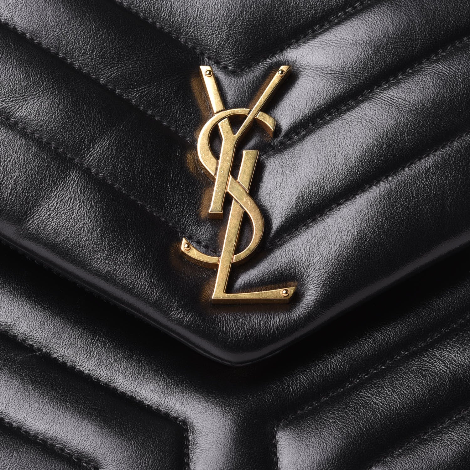 Saint Laurent Calfskin Y Quilted Monogram Medium Loulou Chain Satchel Black 8 of 10