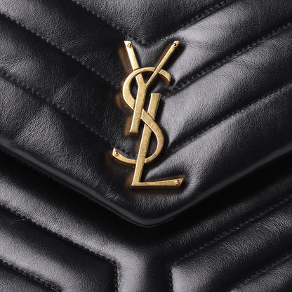 Saint Laurent Calfskin Y Quilted Monogram Medium Loulou Chain Satchel Black 8 of 10