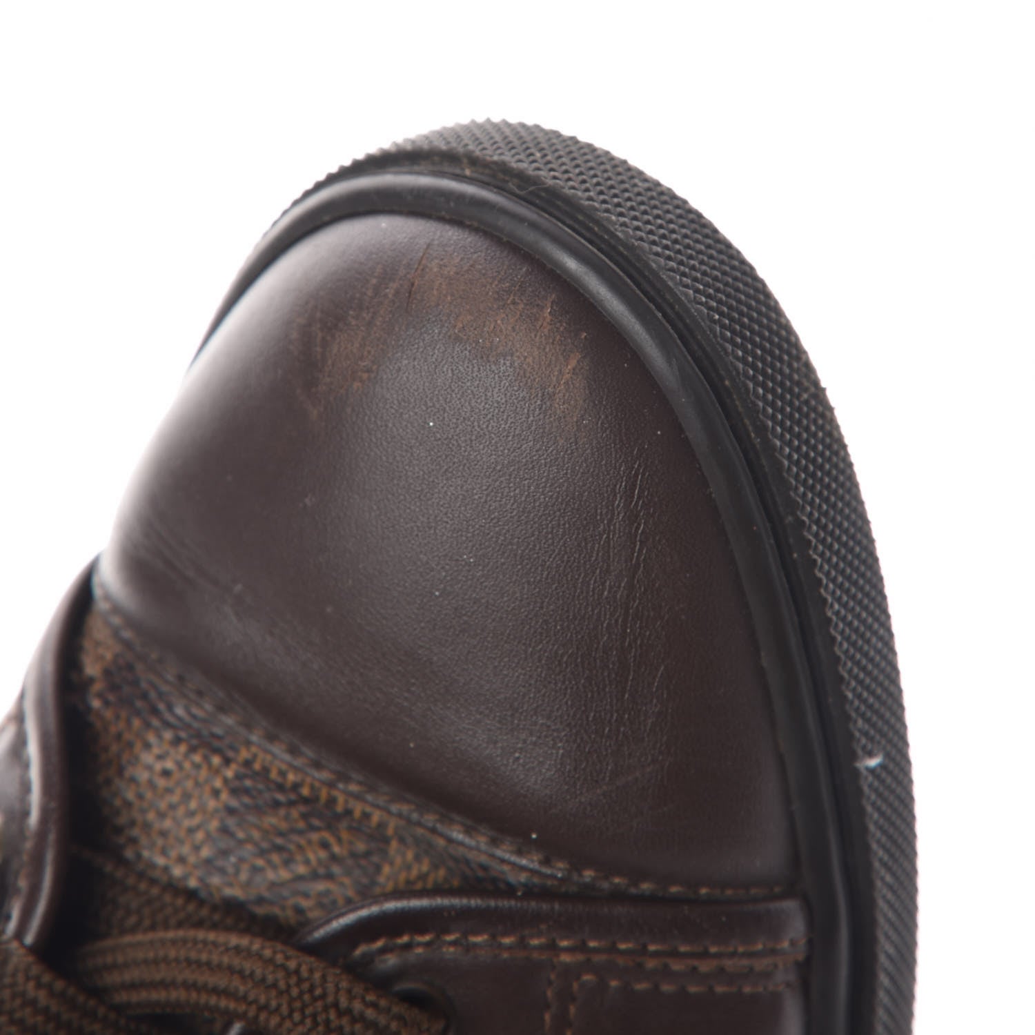 Louis Vuitton Calfskin Damier Ebene Punchy Sneakers 37.5 11 of 14