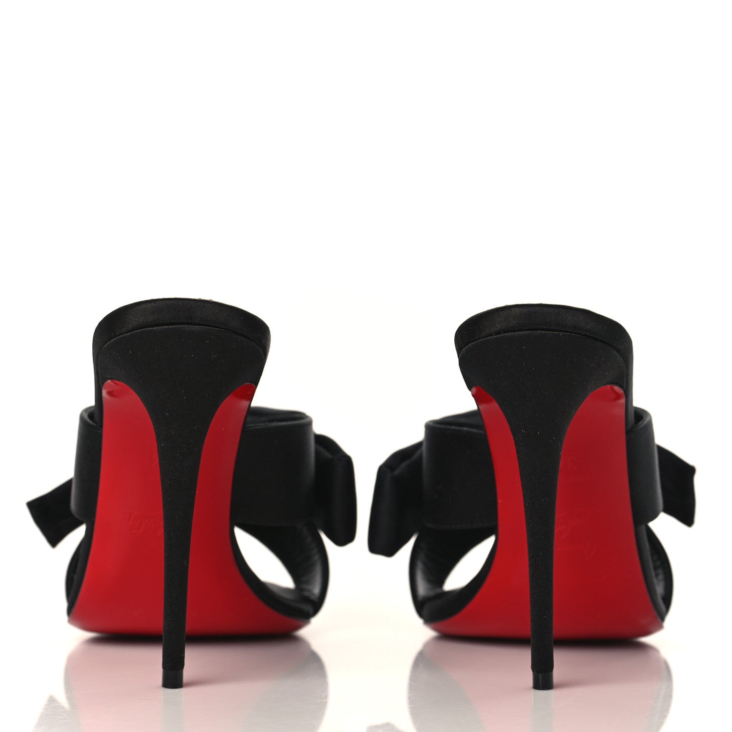 Christian Louboutin Satin Matricia Bow Sandals 37.5 Black 5 of 8
