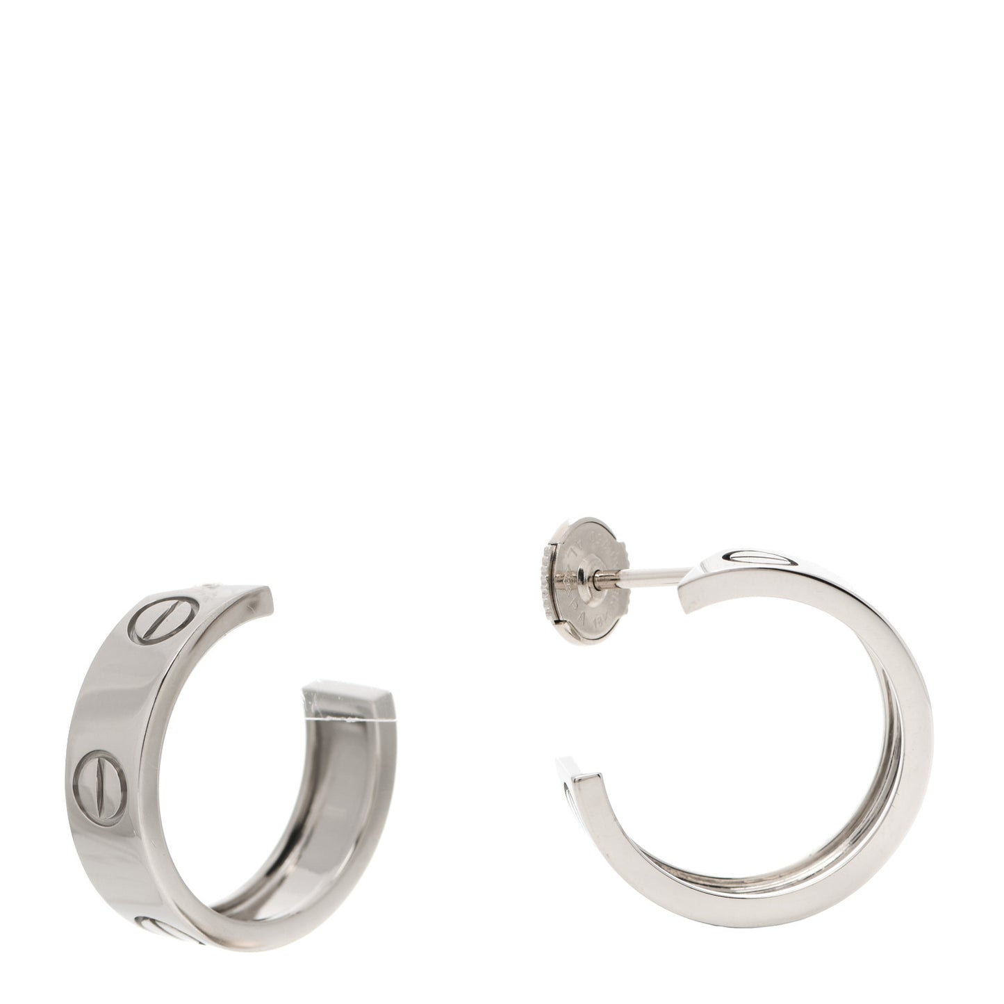 18K White Gold 5.5mm LOVE Hoop Earrings