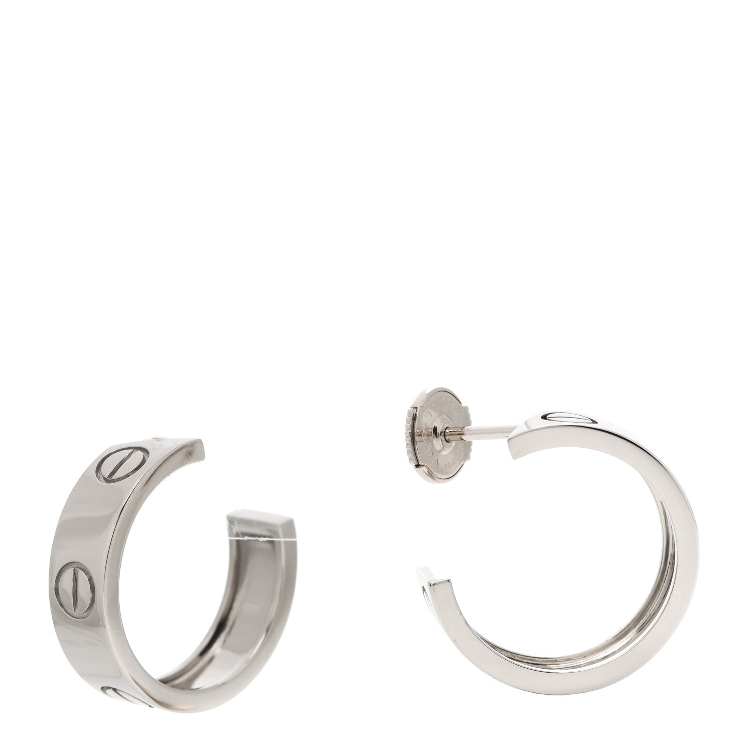 Cartier 18K White Gold 5.5mm LOVE Hoop Earrings 1 of 6