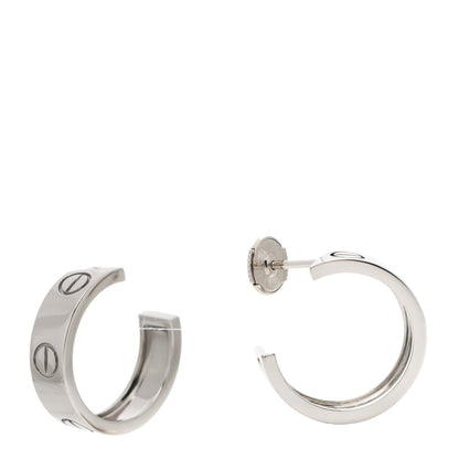 Cartier 18K White Gold 5.5mm LOVE Hoop Earrings 1 of 6