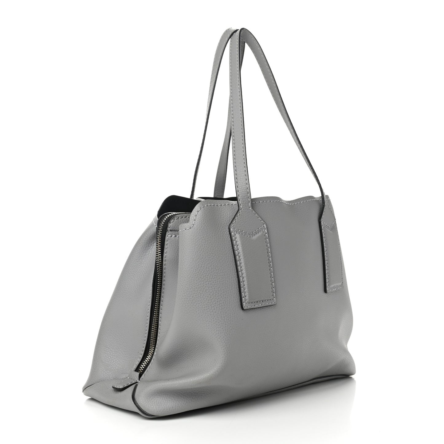 Pebbled Calfskin Editor Shopping Tote Grey