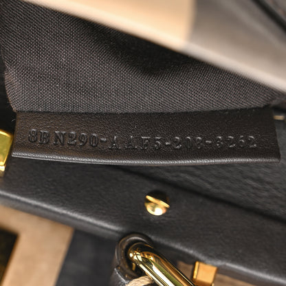 Fendi Vitello Nabuk Seta Pequin Medium Peekaboo Iconic Satchel Tobacco Moro Ebano 7 of 23