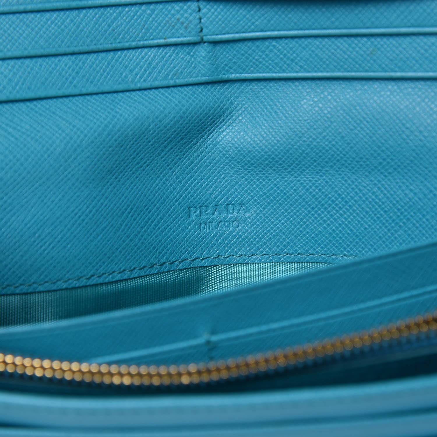 Prada Saffiano Metal Continental Flap Wallet Pavone 6 of 11