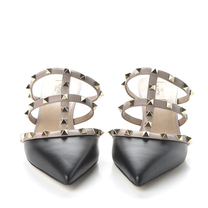 Valentino Garavani Nappa Rockstud 50mm Cage Mules 40 Black Poudre 2 of 9