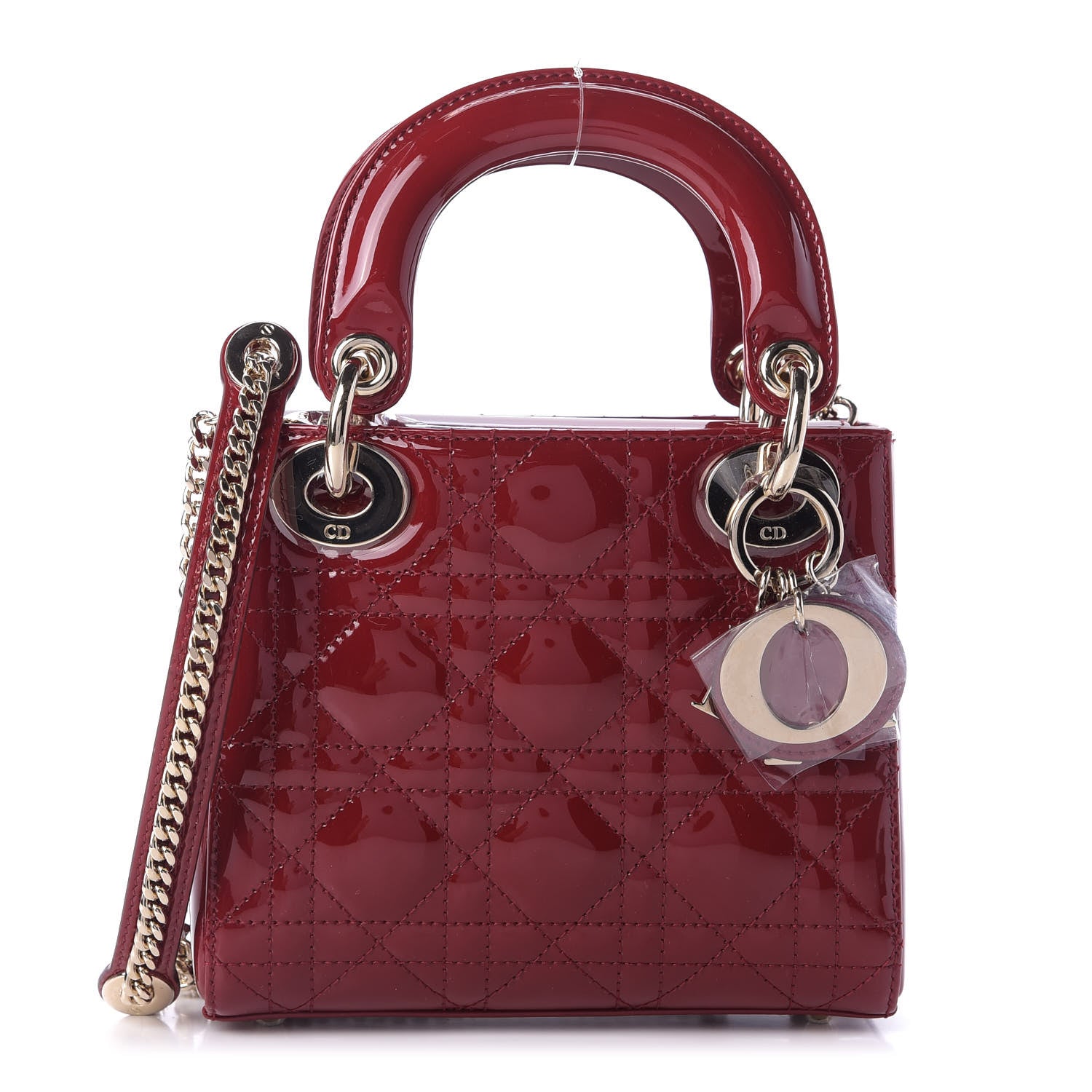 Christian Dior Patent Cannage Mini Lady Dior Red 1 of 9