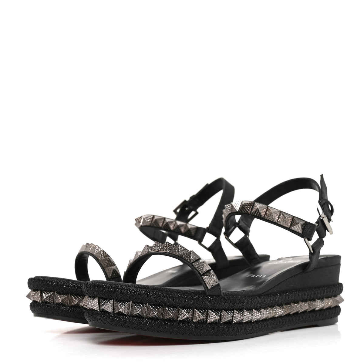 Christian Louboutin Nappa Pyraclou 60 Platform Sandals 41 Black 4 of 8