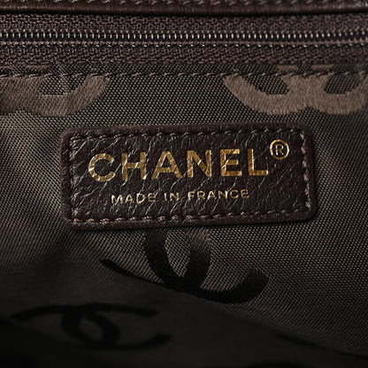 Chanel Woven Straw Quilted Shopping Tote Black 6 of 10