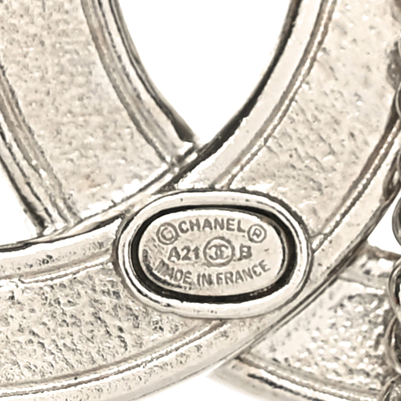 Chanel Crystal Multi Strand Chain CC Brooch Silver Gold 3 of 4