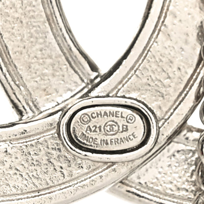 Chanel Crystal Multi Strand Chain CC Brooch Silver Gold 3 of 4