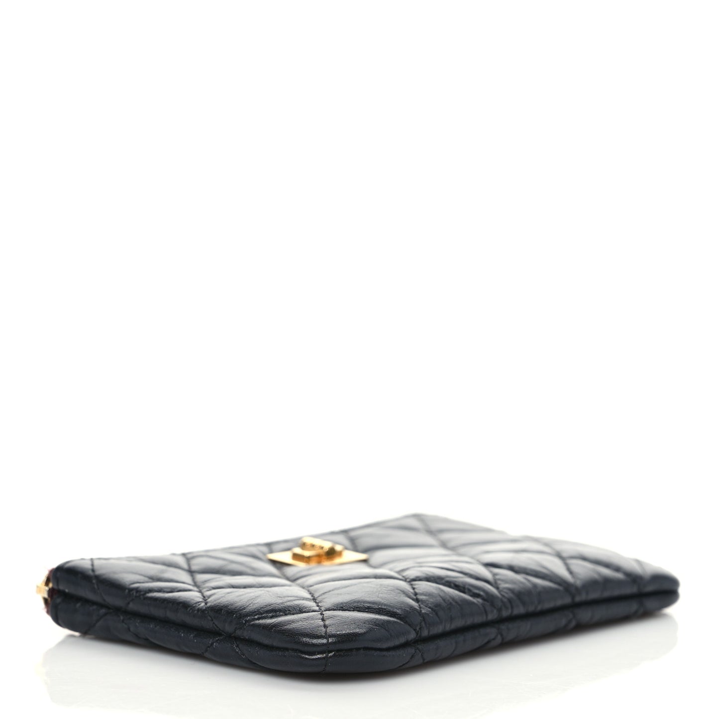 Aged Calfskin Quilted Small Reissue Cosmetic Case Black
