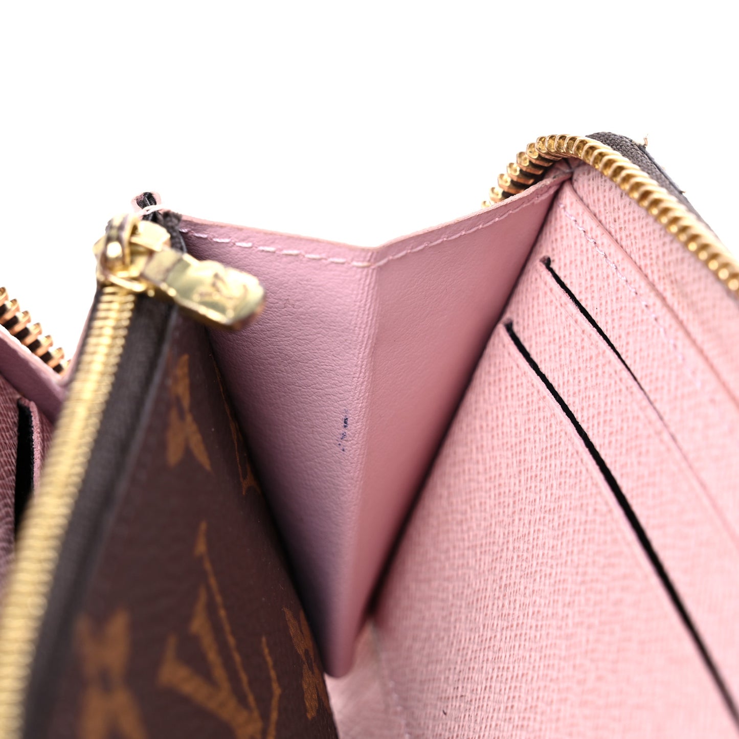 Monogram Clemence Wallet Rose Ballerine