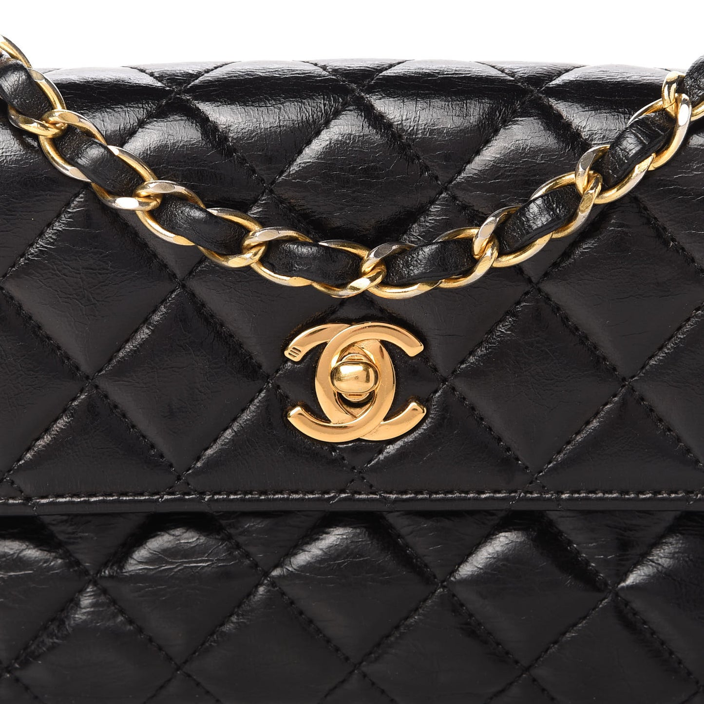 Lambskin Quilted Mini Rectangular Flap Bag Black