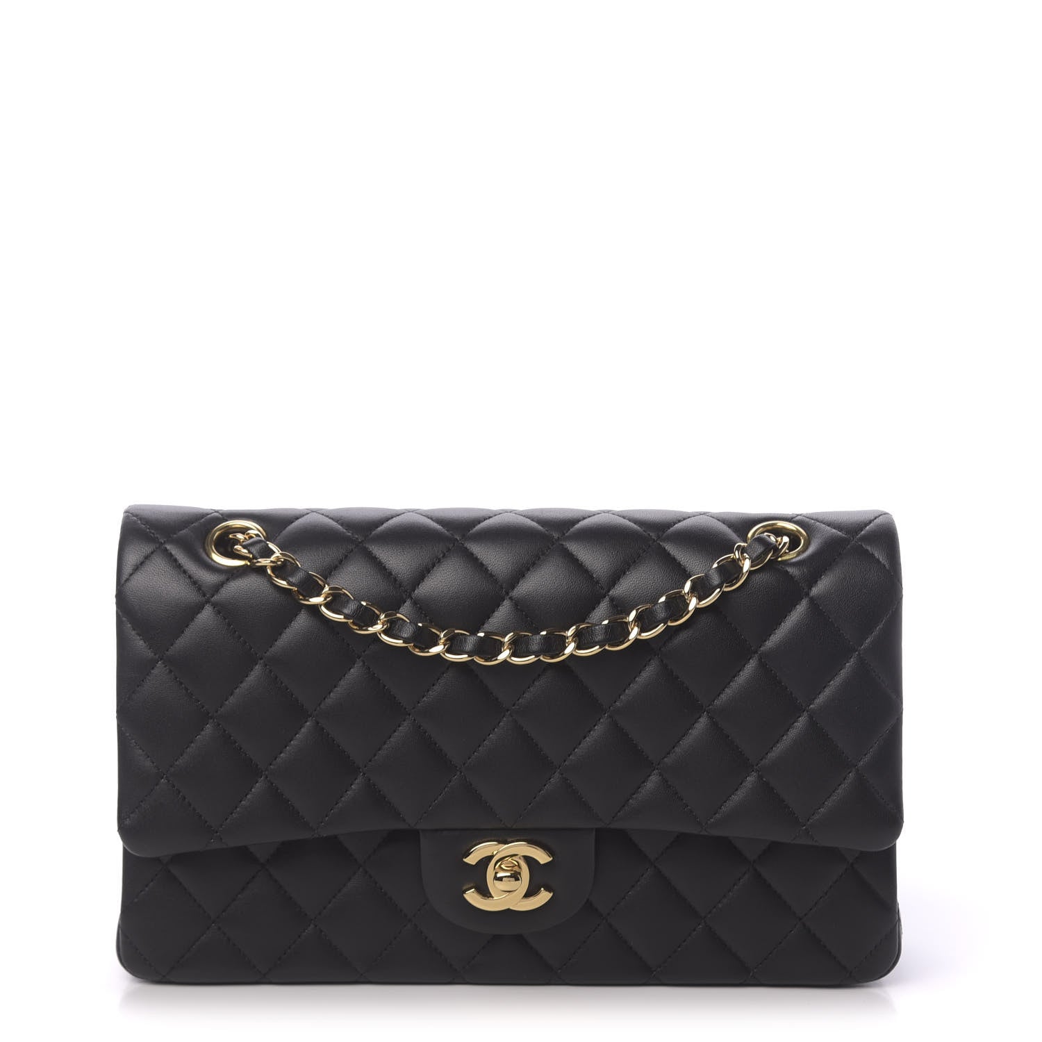 Chanel Lambskin Quilted Medium Double Flap Black 1 of 11