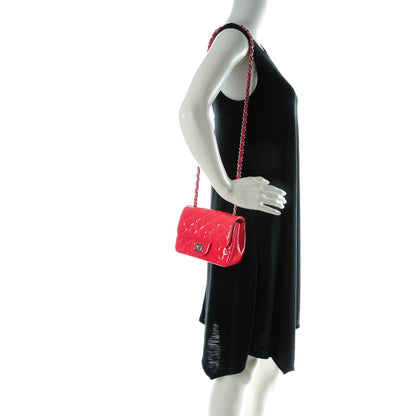 Chanel Patent Quilted Mini Square Flap Pink 2 of 8