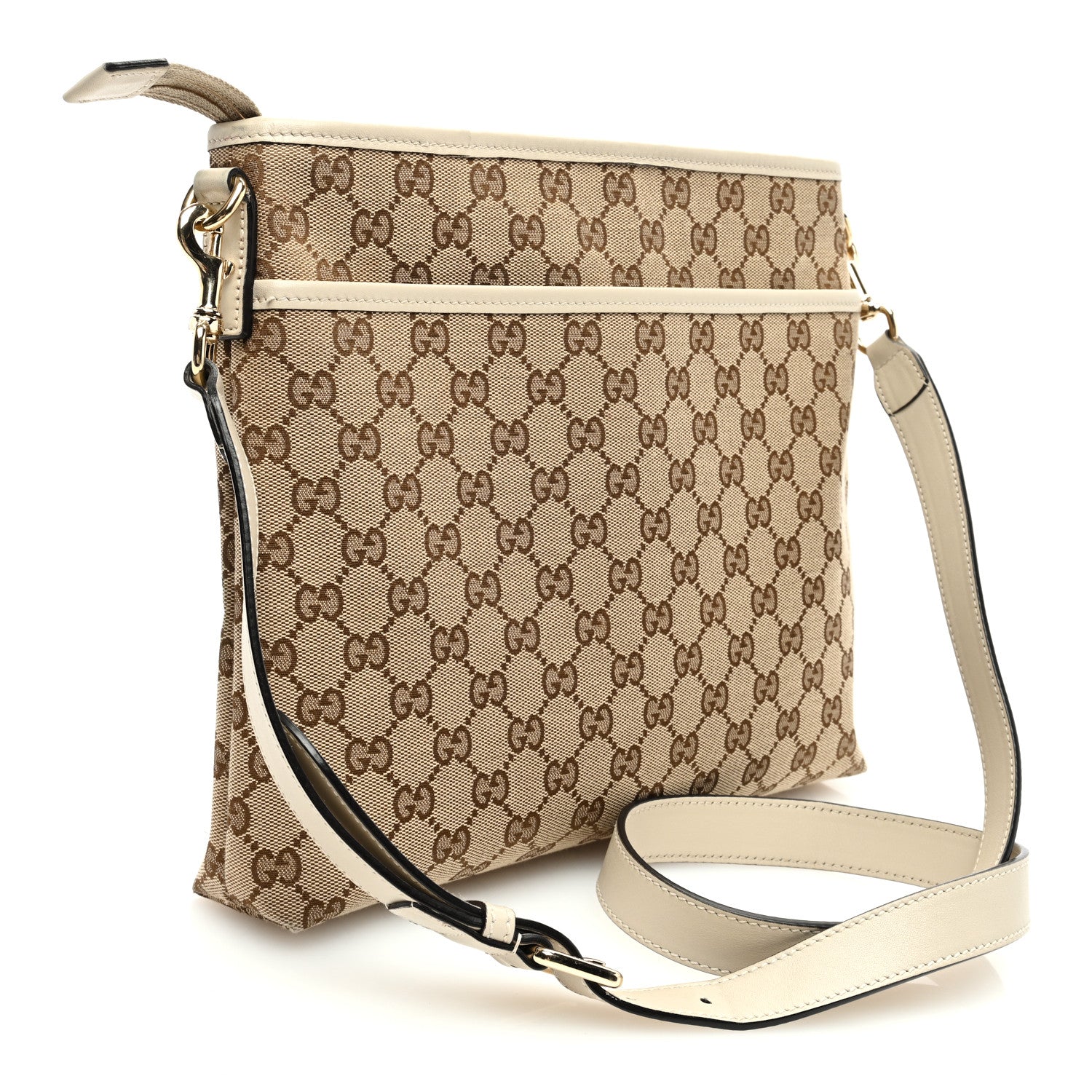 Gucci Monogram Medium Flat Messenger Bag Off White 3 of 10