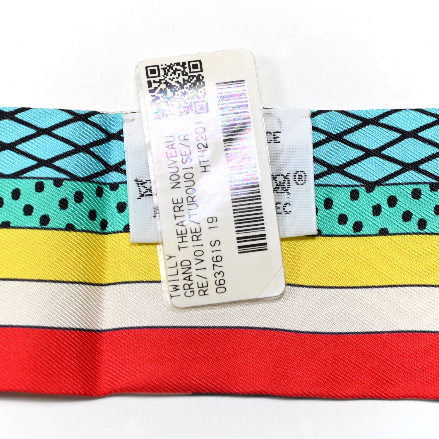 Hermes Silk Twilly Grand Theatre Nouveau Ivoire Turquoise 3 of 4