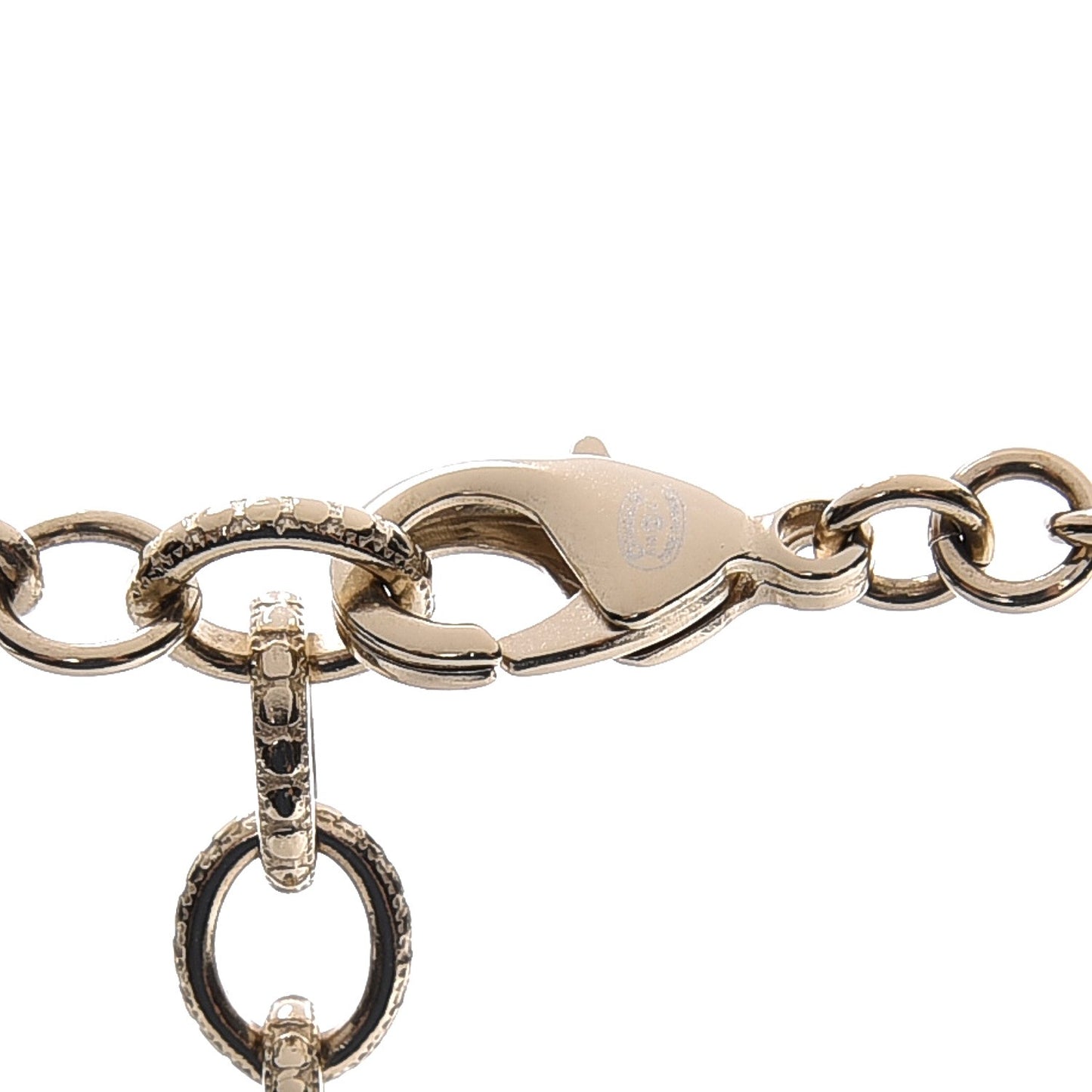 Graduated Pearl CC Long Necklace Gold