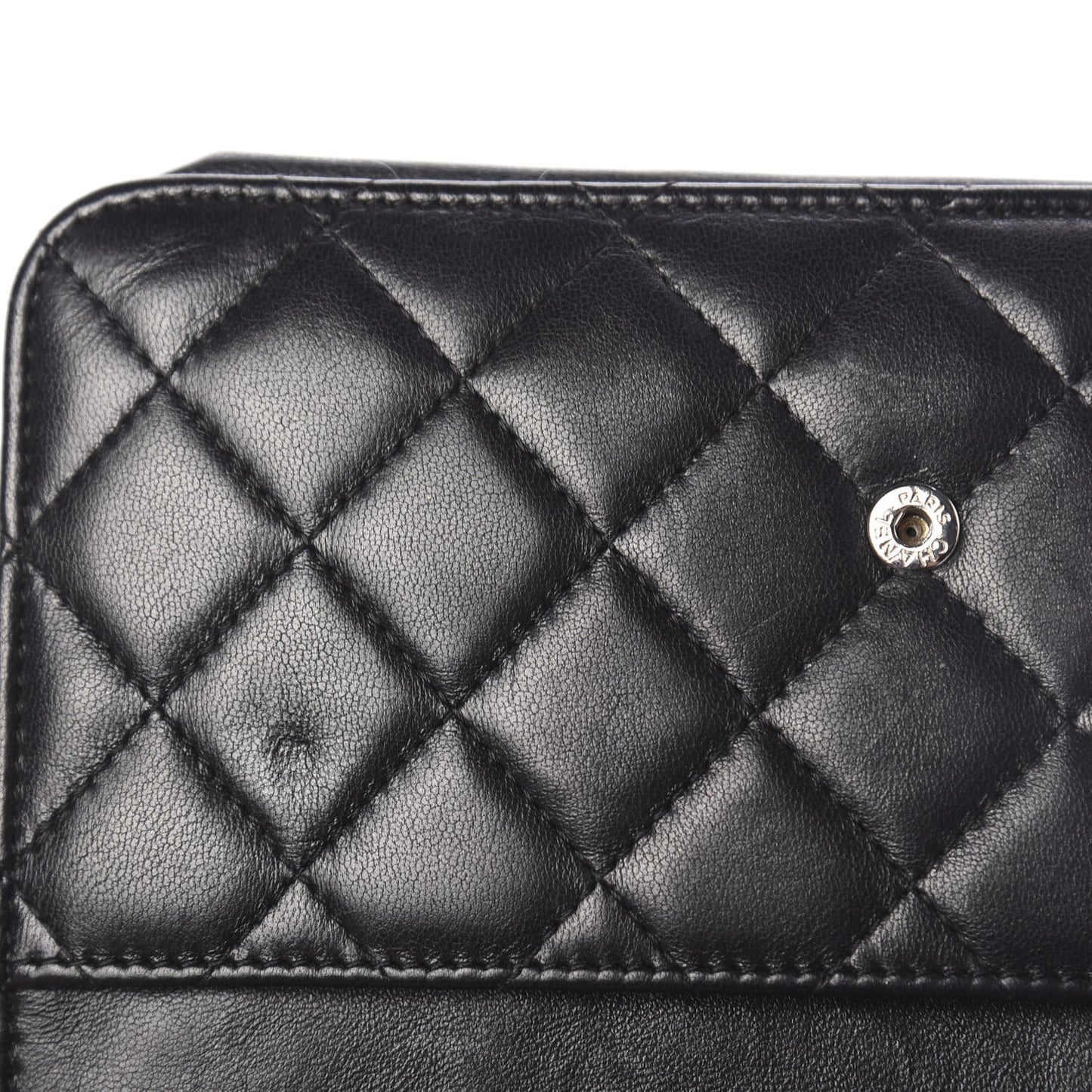 Lambskin Quilted Boy Wallet On Chain WOC Black