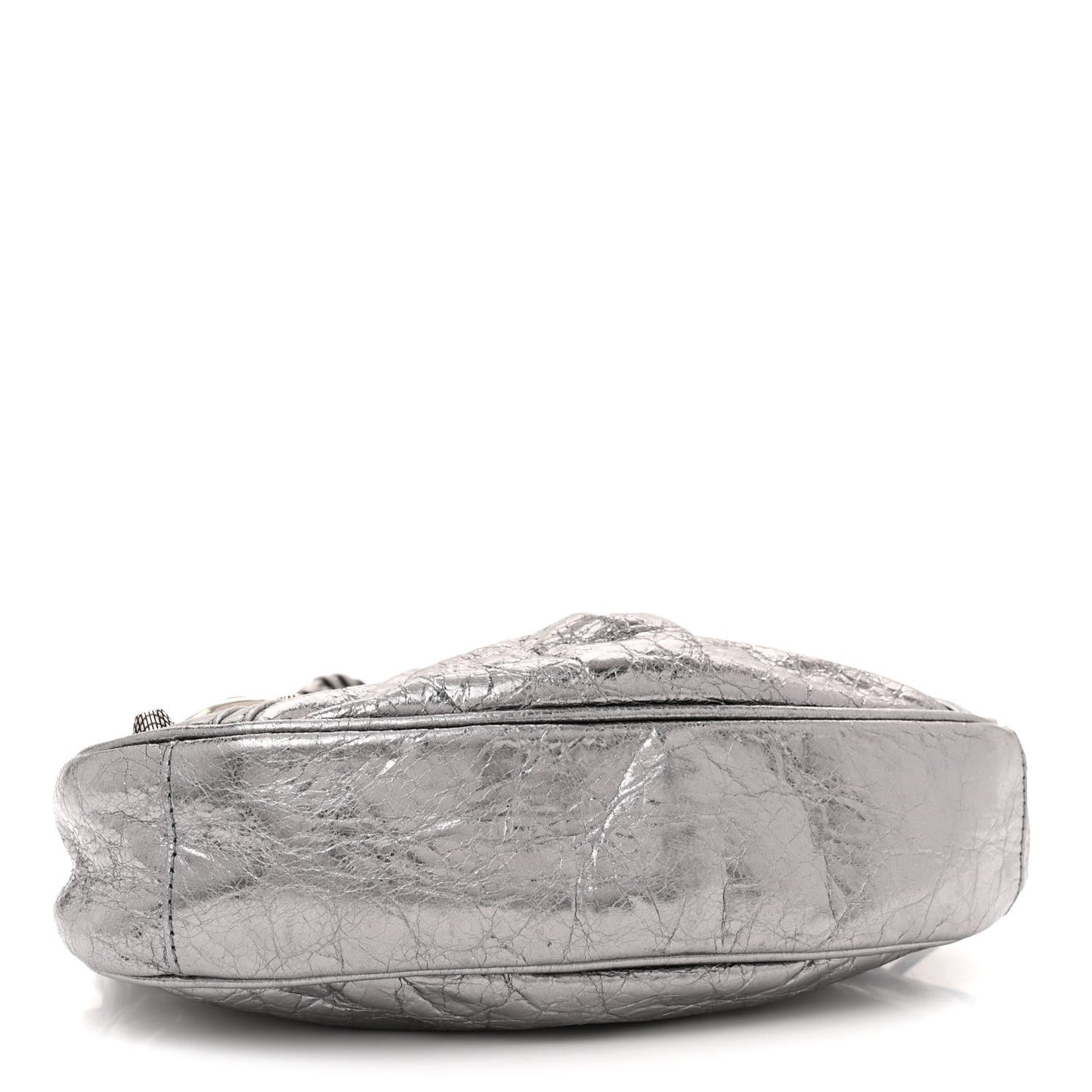 Metallic Agneau Arena Le Cagole Shoulder Bag XS Silver