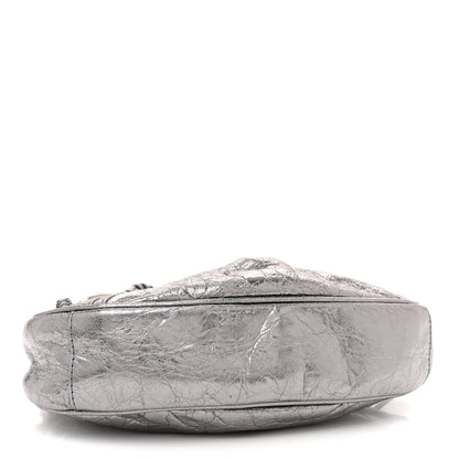 Balenciaga Metallic Agneau Arena Le Cagole Shoulder Bag XS Silver 4 of 13