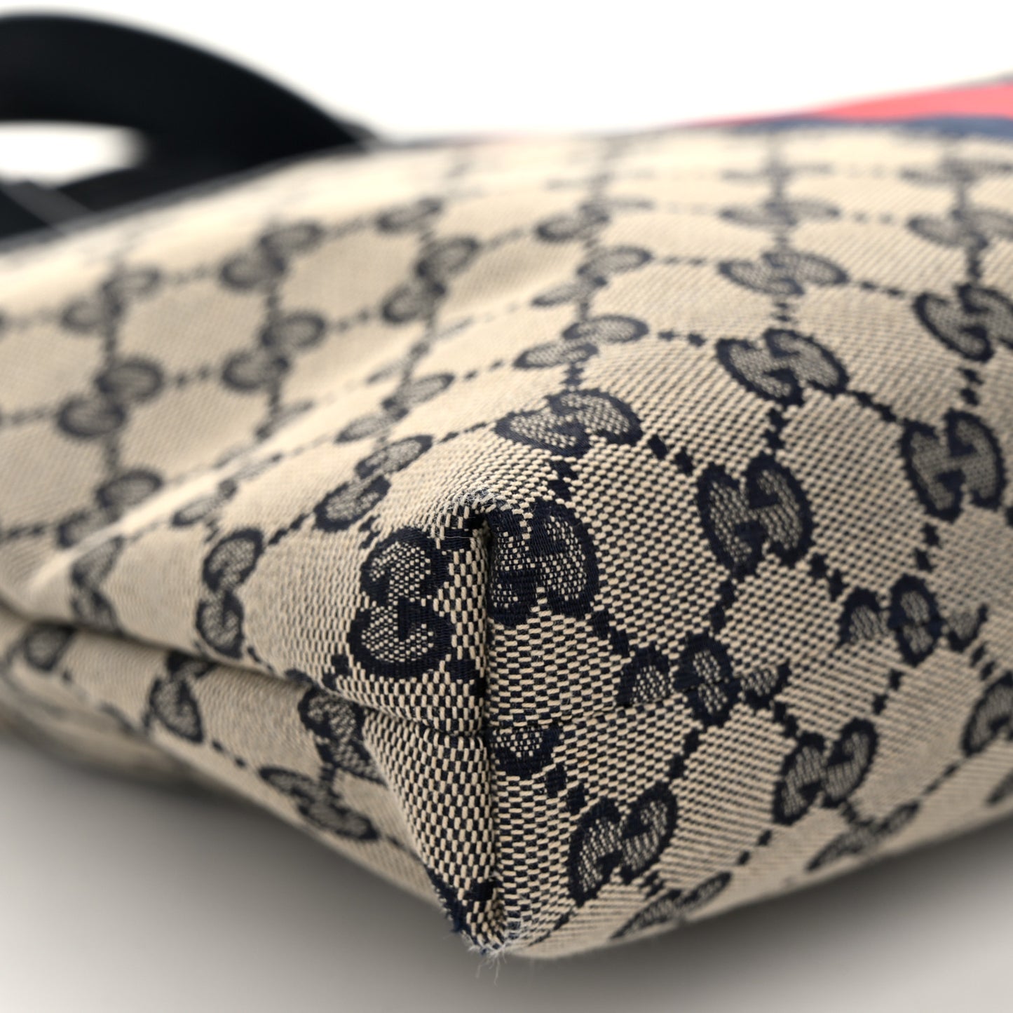 GG Supreme Monogram Web Flat Messenger Bag Navy