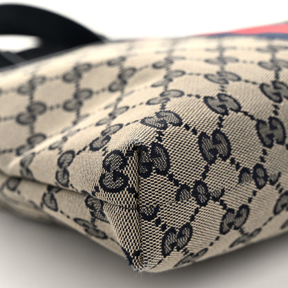 Gucci GG Supreme Monogram Web Flat Messenger Bag Navy 9 of 11