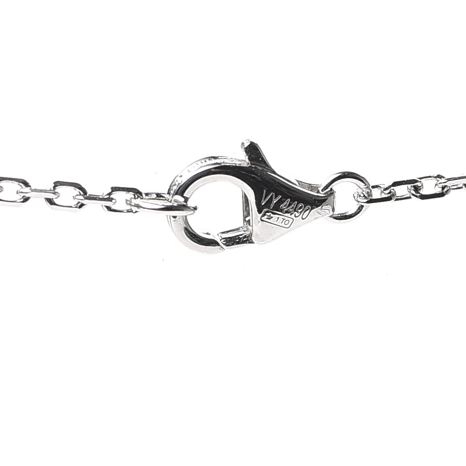 Cartier 18K White Gold Diamond Interlocking LOVE Paved Necklace 4 of 6