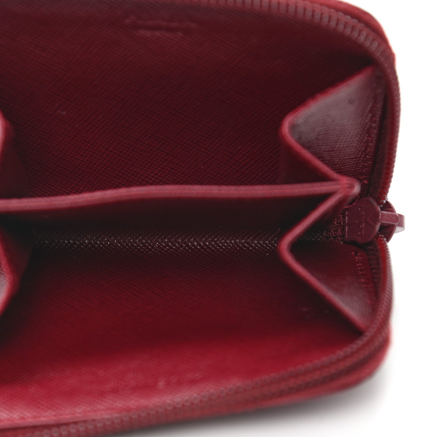 Prada Saffiano Zip Coin Purse Cerise 5 of 8