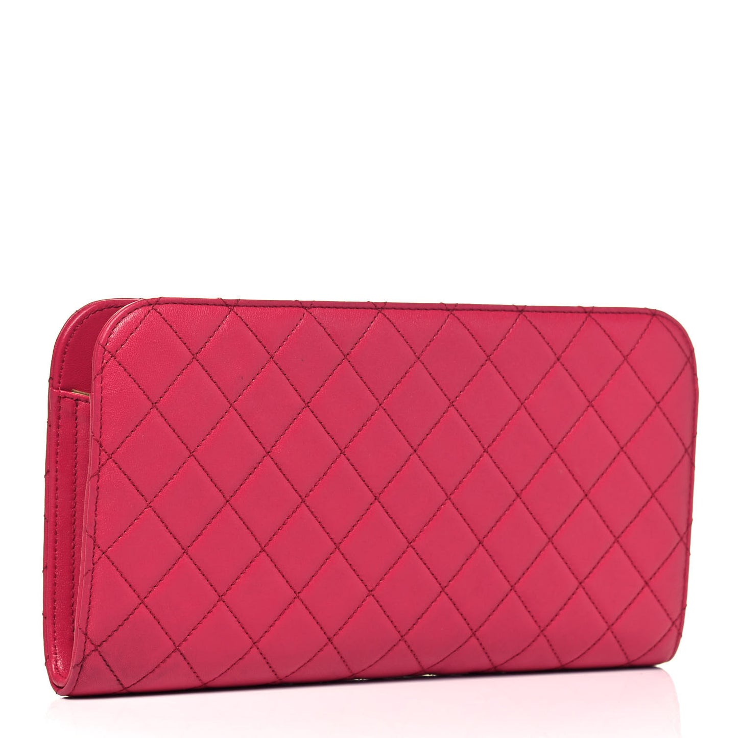 Lambskin Quilted Coco Midnight Clutch Dark Pink