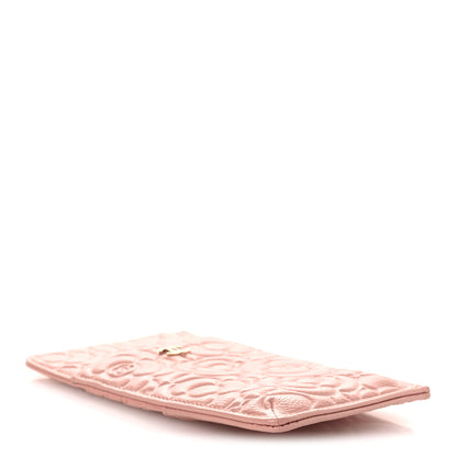 Chanel Caviar Camellia Embossed Classic Flat Wallet Pouch Pink 4 of 9