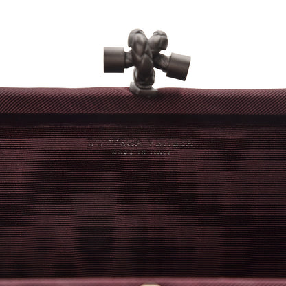 Bottega Veneta Silk Faille Intrecciato Knot Clutch Aubergine 6 of 6