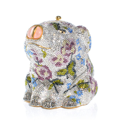 Judith Leiber Crystal Floral Pig Minaudiere Clutch 5 of 8