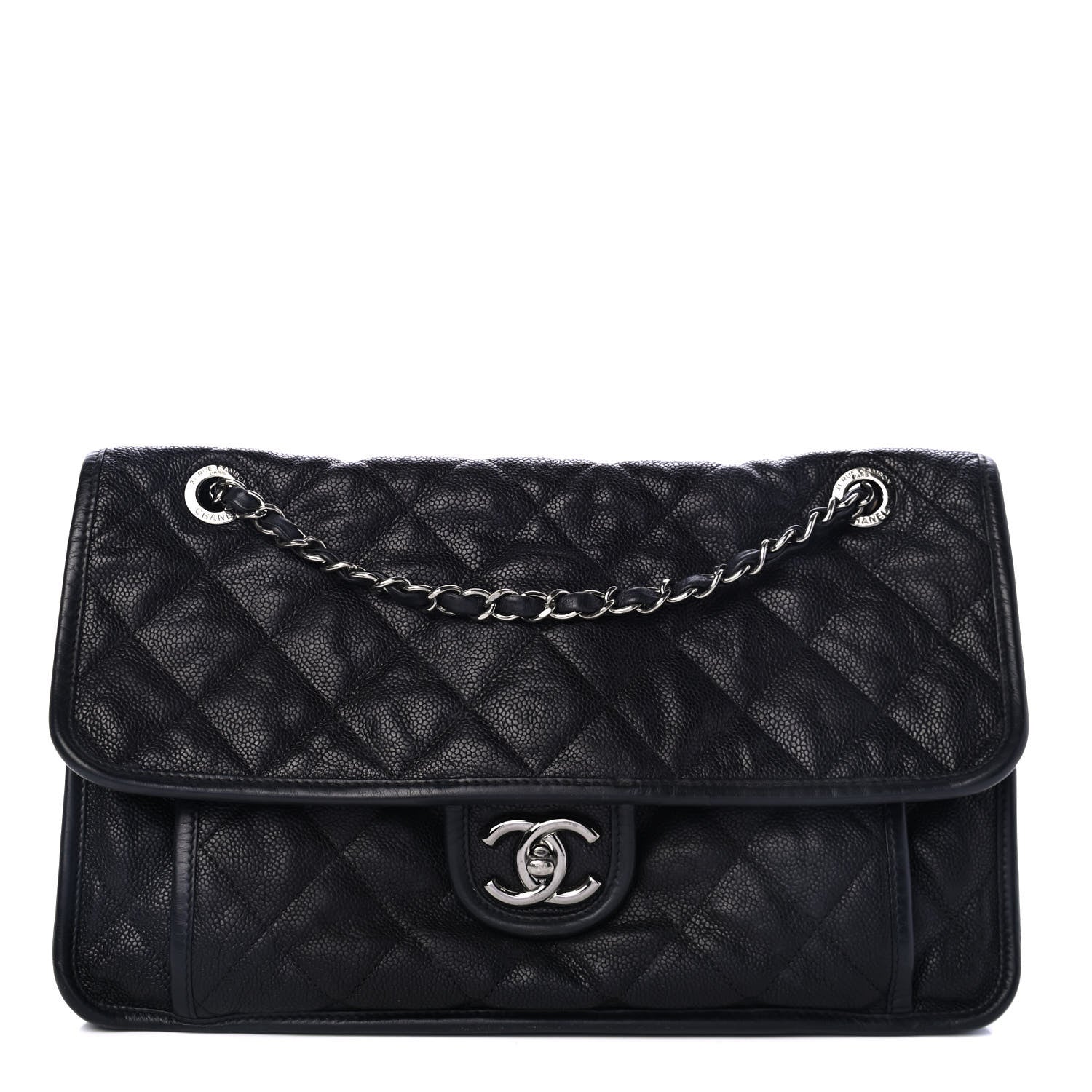 Chanel Caviar Quilted Large French Riviera Flap Black 1 of 5