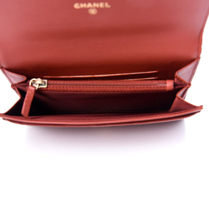 Chanel Lambskin Quilted Small Flap Wallet Red 4 of 9