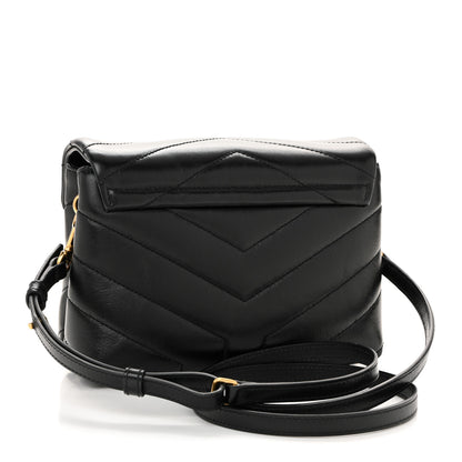 Saint Laurent Calfskin Y Quilted Monogram Toy Loulou Crossbody Bag Black 3 of 11