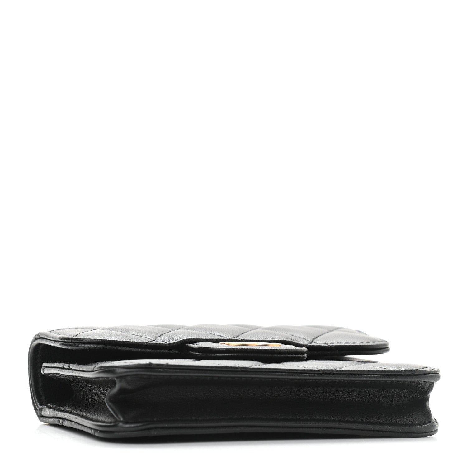 Chanel Lambskin Quilted Top Handle Flap Coin Purse With Chain Black 4 of 12