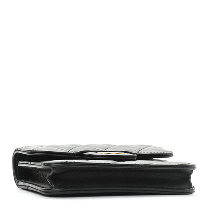 Chanel Lambskin Quilted Top Handle Flap Coin Purse With Chain Black 4 of 12