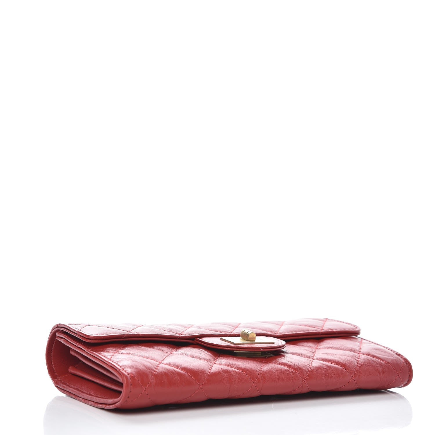 Chanel Aged Calfskin Quilted Large Reissue Gusset Flap Wallet Red 4 of 9