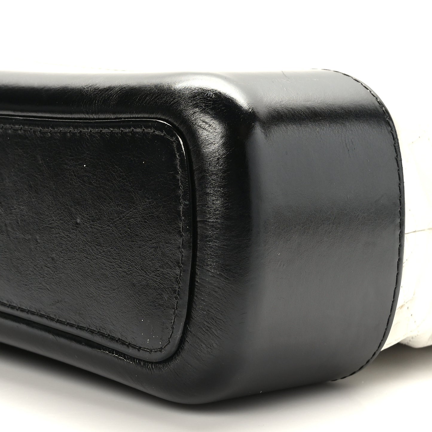 Aged Calfskin Quilted Medium Gabrielle Hobo Black White