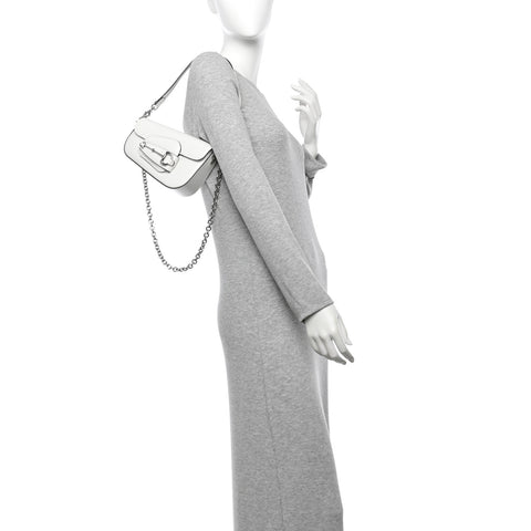 Calfskin Mini Horsebit 1955 Asymmetric Shoulder Bag Great White